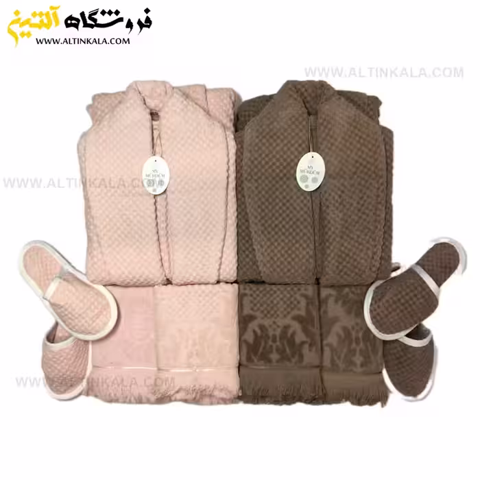 سرویس حوله عروس و داماد 10تکه ژاکارد برجسته برند MURDUM