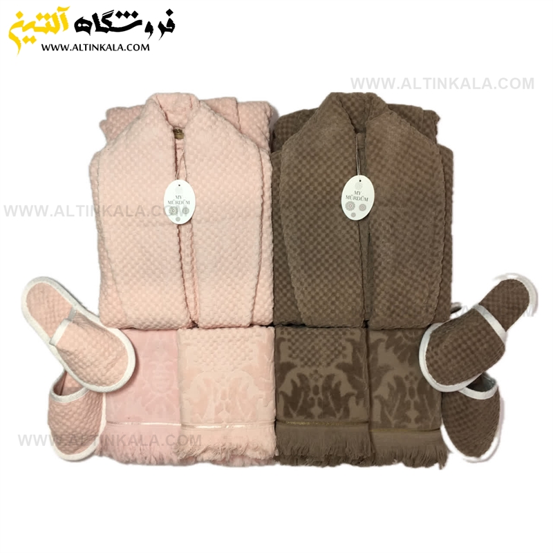 سرویس حوله عروس و داماد 10تکه ژاکارد برجسته برند MURDUM