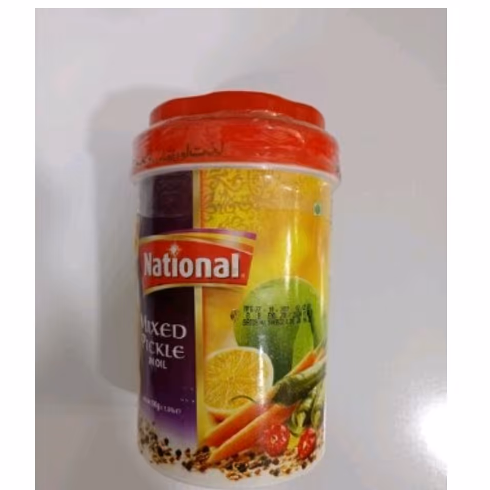 ترشی مخلوط مارک نشنال پاکستانی اصل  یک کیلویی  یک چاشنی عالی