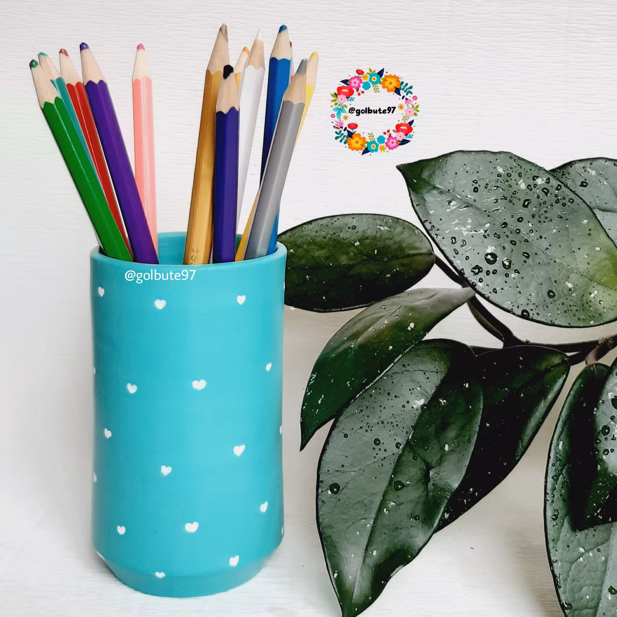 جاقلمی سفالی طرح قلب قلبی