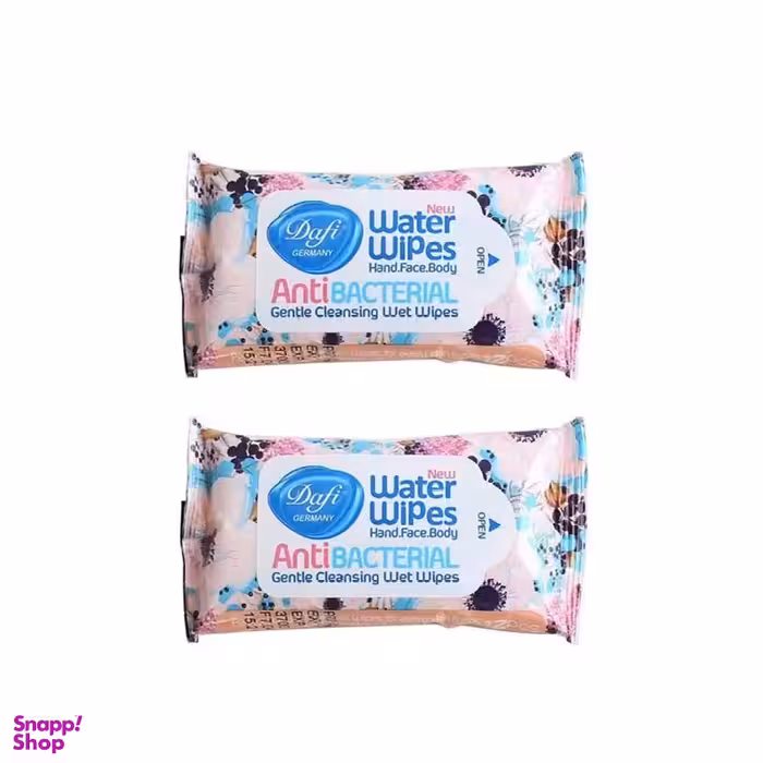 دستمال مرطوب دافی (Dafi) پاک کننده دست وصورت بسته 12عددی مجموعه 2 عددی