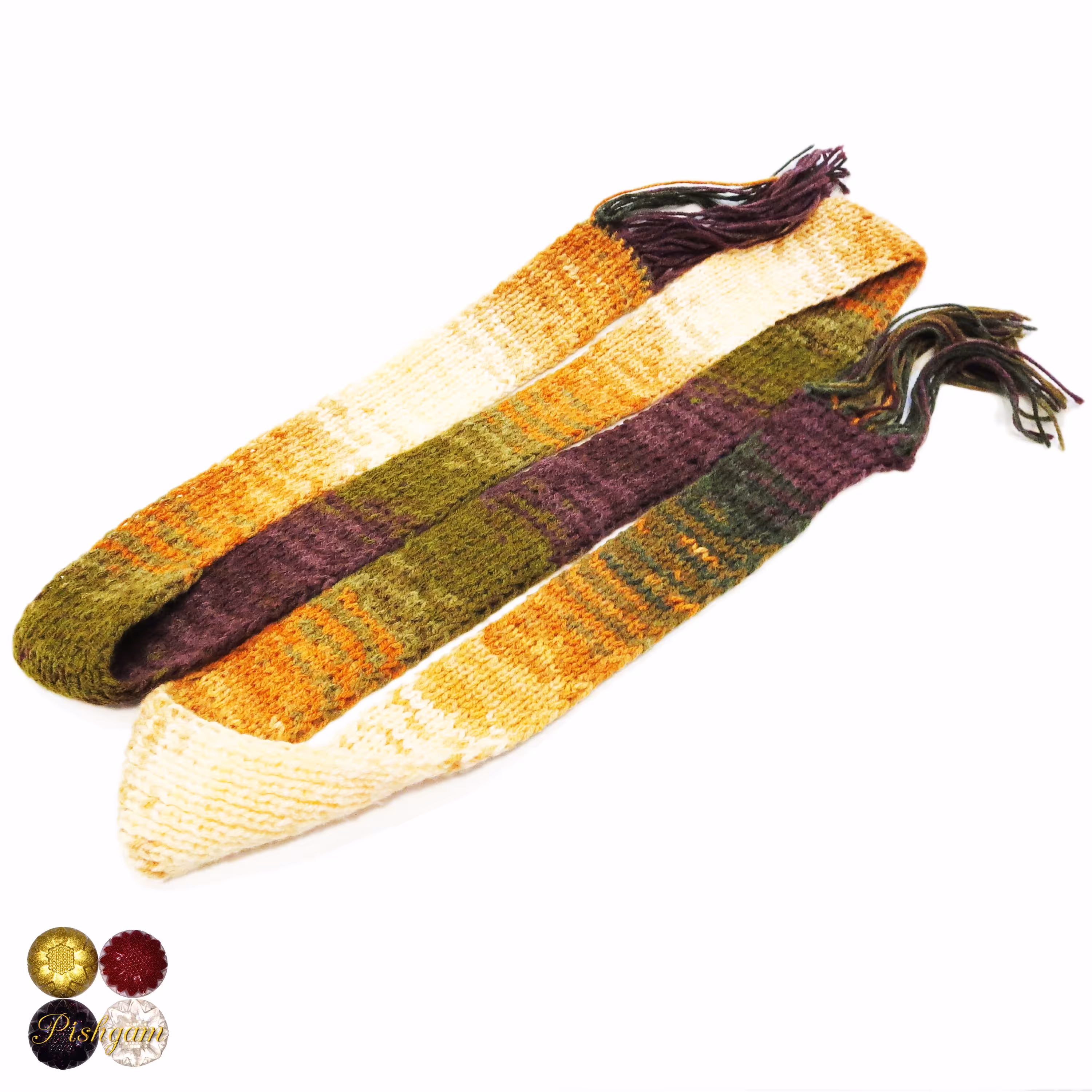 شال گردن چند رنگ دست باف زیبا عرض 7 سانتیمتر