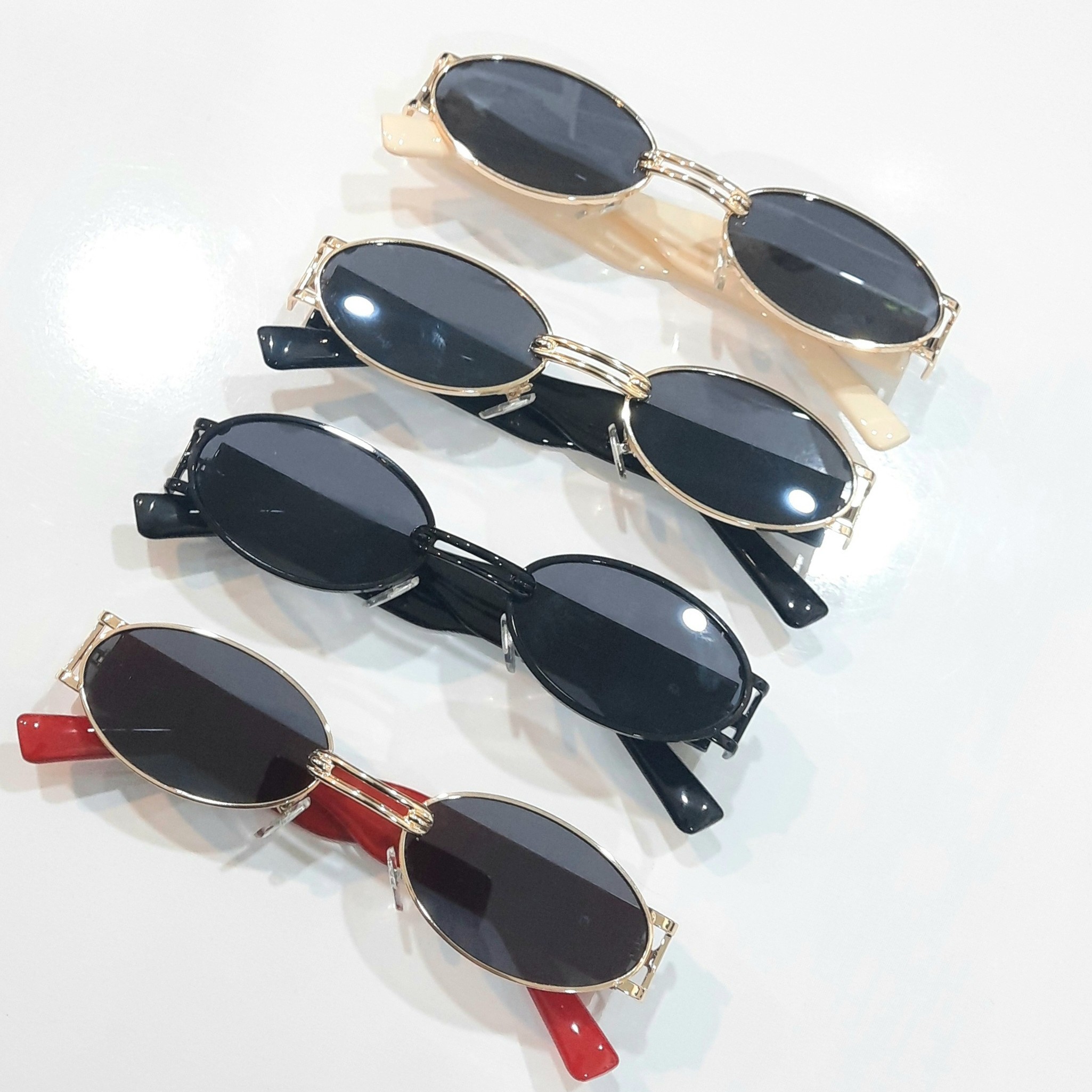 عینک دودی یووی خاص و شیک فریم فلزی مشکی و رنگی 