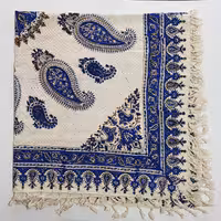 سفره قلمکار بته جقه درشت 1در 1 آبی صنایع دستی ترنج