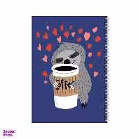 دفتر مشق 100 برگ بامبیلیپ طرح قهوه و تنبل کد 8784374