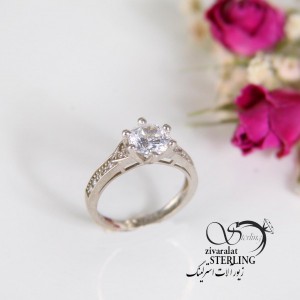 انگشتر حلقه نقره تک نگین کد4235