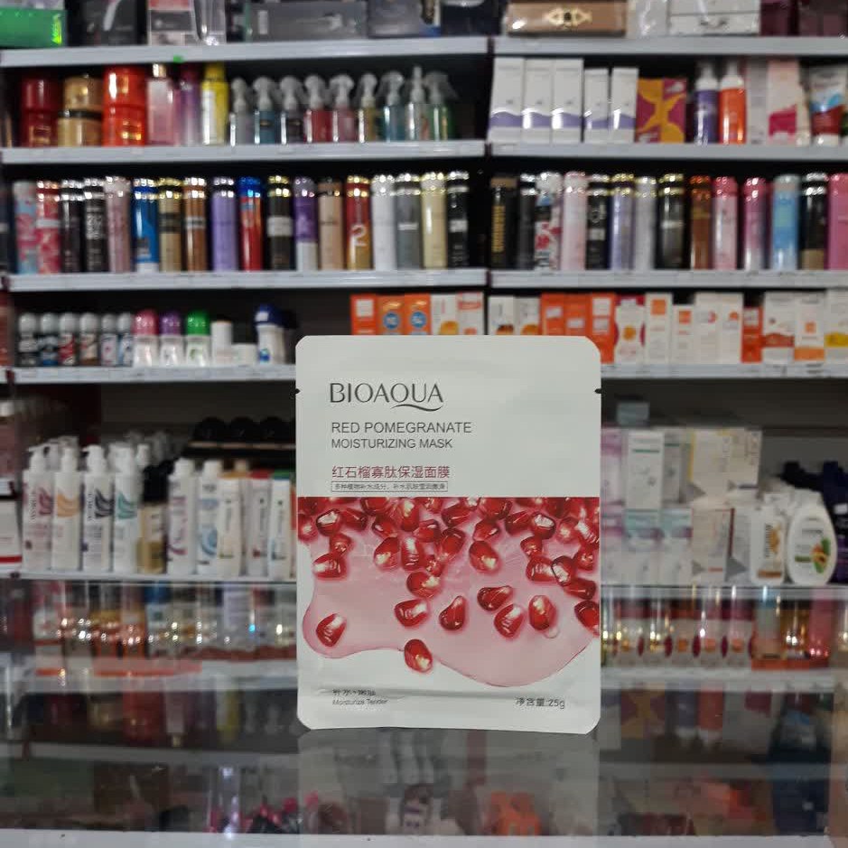 ماسک صورت ورقه ای بیواکوا 25گرم انار ماسک ورقه ای انار بیوآکوا BIOAQUA در رایحه های مختلف