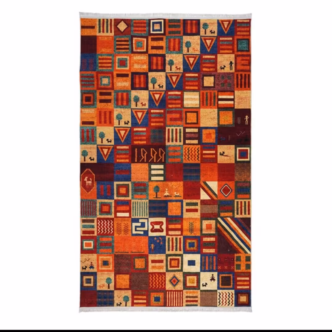 فرش طرح چهل تیکه 700 شانه تراکم 3300  نخ ابریشم سایز 1.5 در 2.25 مناسب برای اتاق خواب و پذیرایی