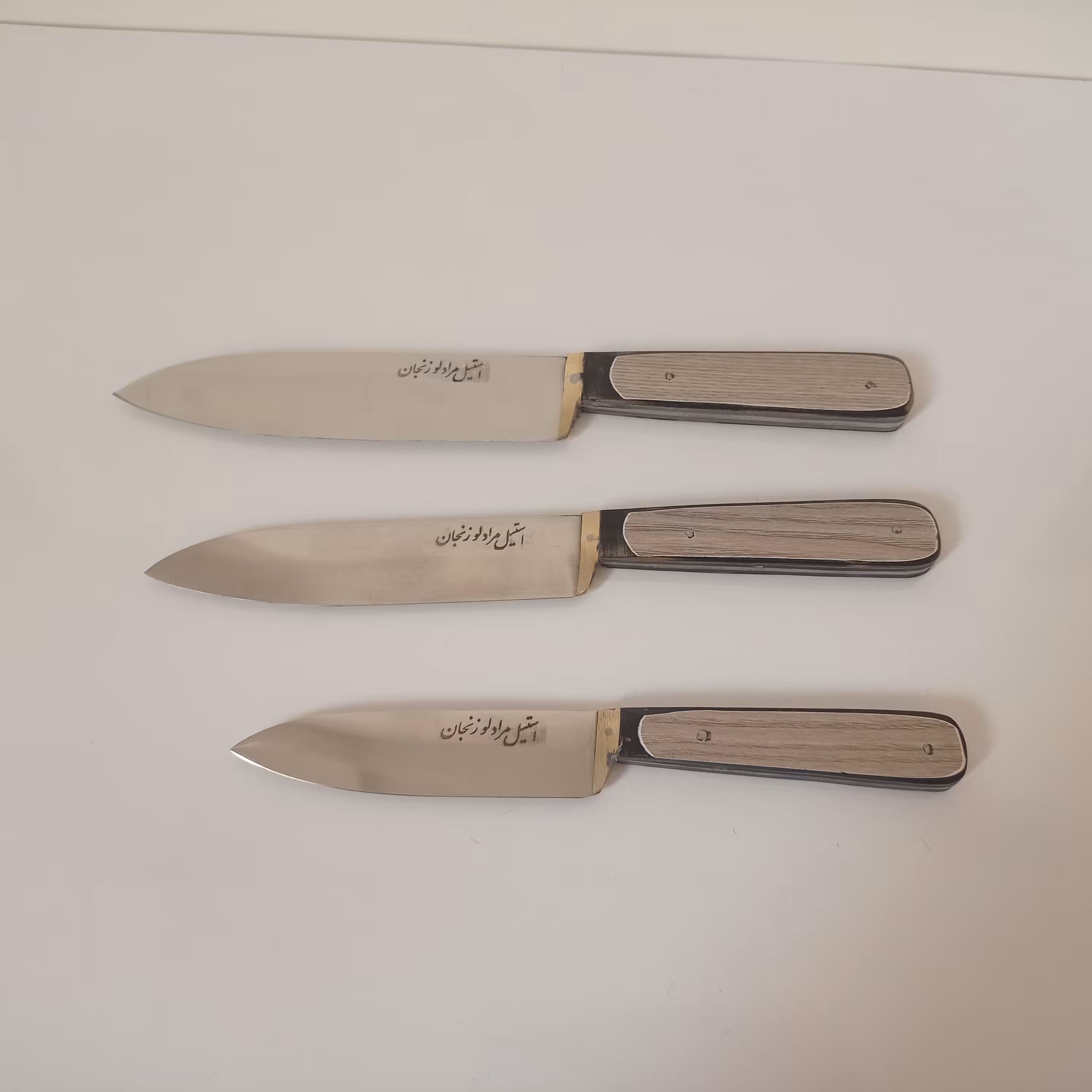 ست سه تایی چاقو فولاداستیل  آشپزخانه ضدزنگ مرادلو