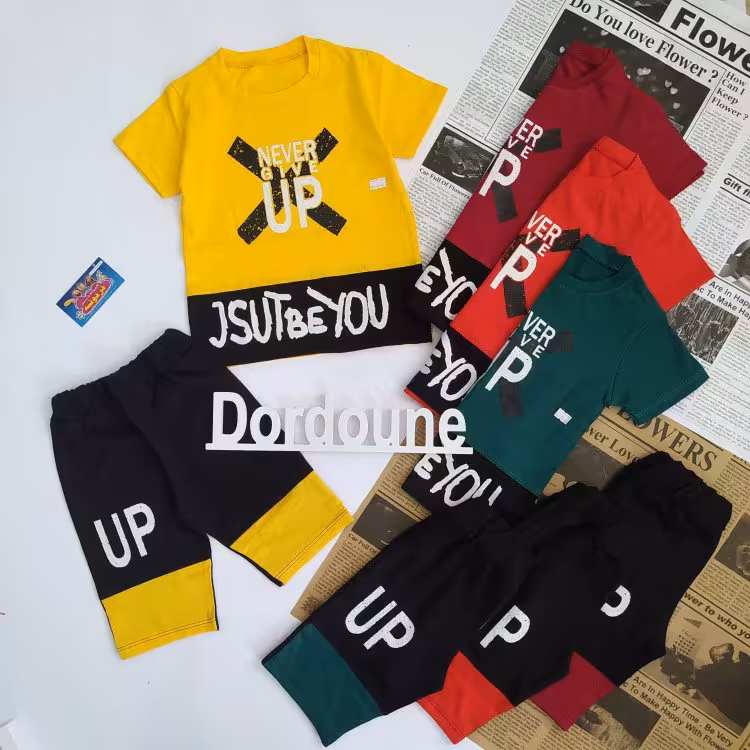 تاپ و شلوارک پسرانه تابستانه لباس ست پسرانه تیشرت شلوارک پسرانه