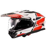 کلاه کاسکت موتورسیکلت چند رنگ PIONEER 2 MATTE RED سفید ENDURO ایمنی LS2