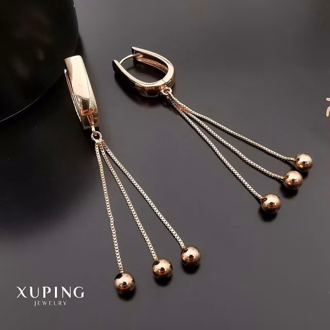 گوشواره آینه آویز سه گوی ژوپینگ