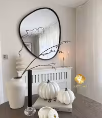 آینه مدل کره دفرمه | ابعاد 110 | چوب مراکشی - آینه اول