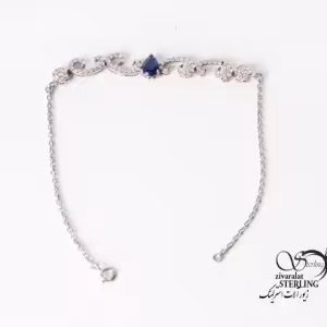 دستبند نقره ایتالیایی با سنگ یاقوت کبود