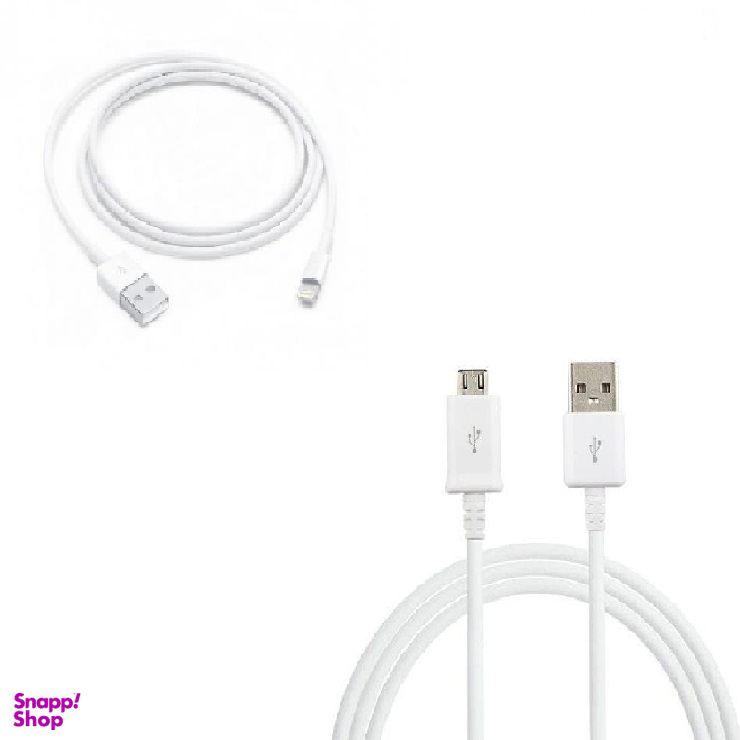 کابل شارژ طرح اپل مناسب گوشی موبایل iPhoneX به همراه کابل تبدیل USB به microUSB مدل GH39-01578A مجموعه 2 عددی