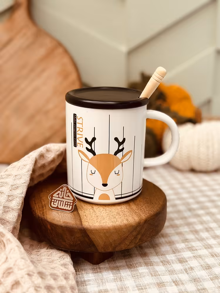 ماگ درب دار طرح حیوانات کد001116