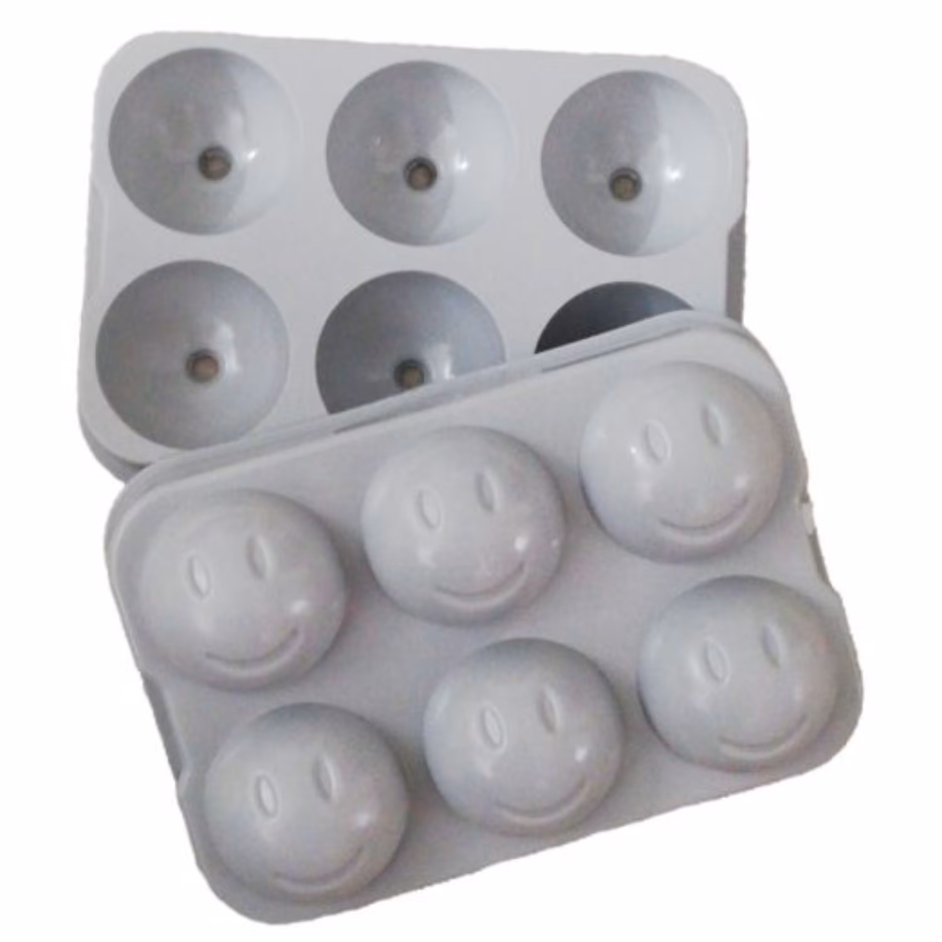 قالب یخ کروی مدل 6 تایی طرح لبخند رنگ طوسی