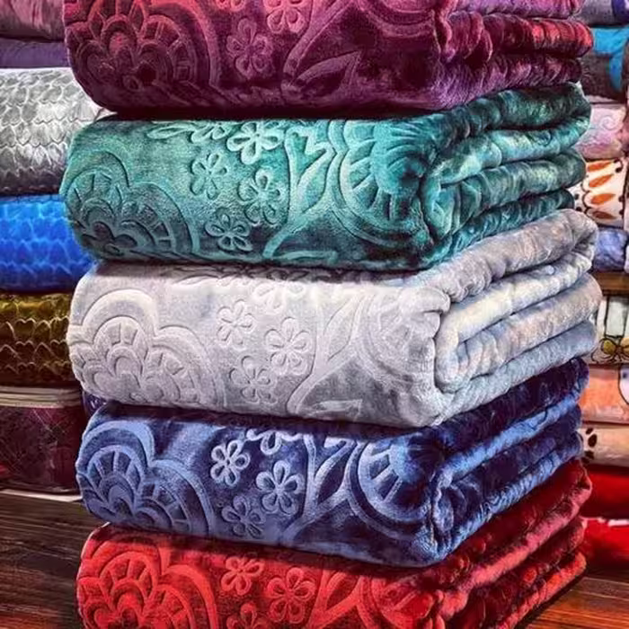 پتوی دونفره نیکوبافت گل برجسته و تک رنگ و الوان ضدحساسیت وضدالکتریسیته ساکن