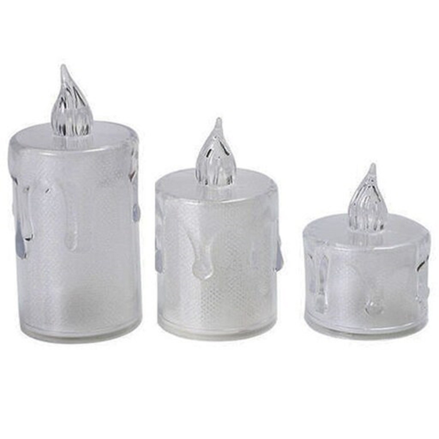 ست شمع ال ای دی شفاف اکرولیکی