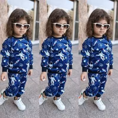 ست بلوز شلوار مخمل فضانورد