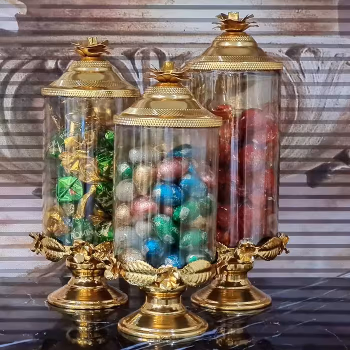 کندی سه سایز گلبرگ شیشه شامپاین 