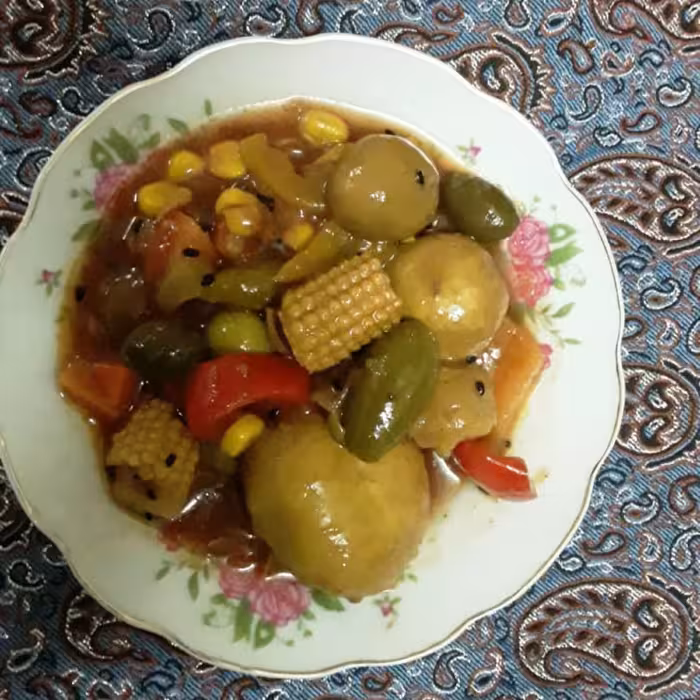 ترشی پیتزایی فوق العاده خوشمزه