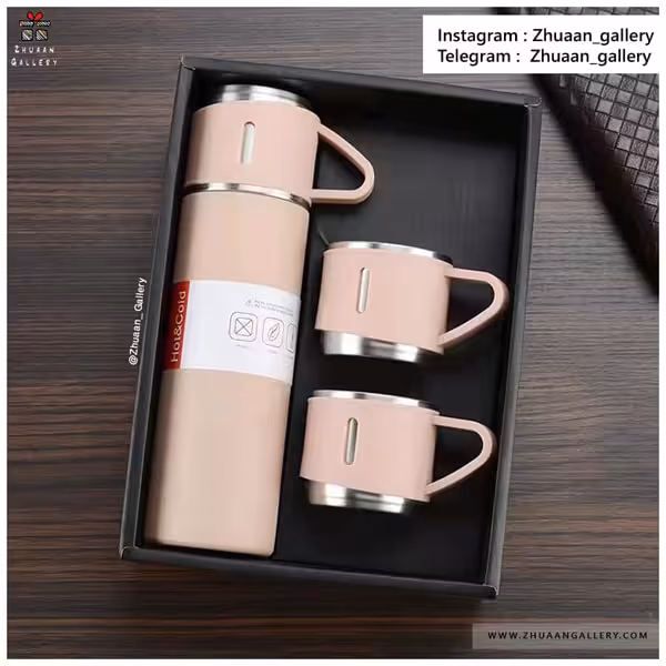 ست فلاسک و فنجان VACCUM مینیمال پاستلی