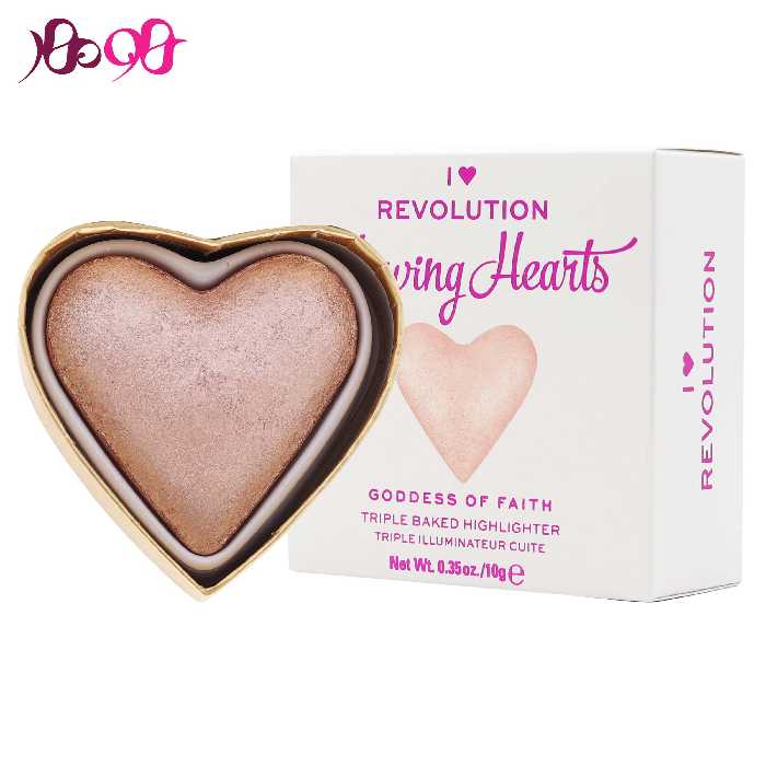 هایلایتر قلبی رولوشن مدل glowing hearts حجم 10 گرم - REVOLUTION