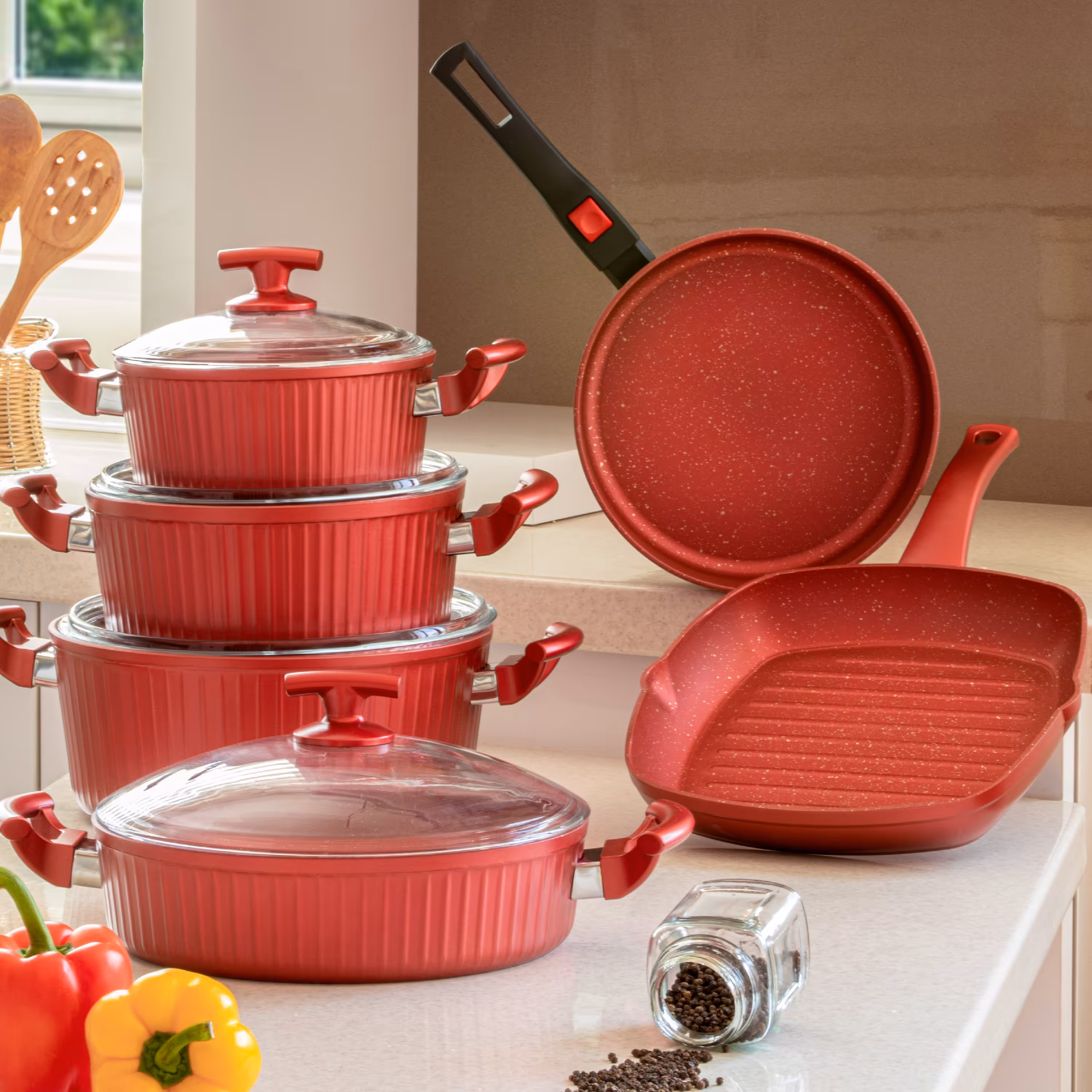 سرویس قابلمه 10 پارچه گرانیتی pmt