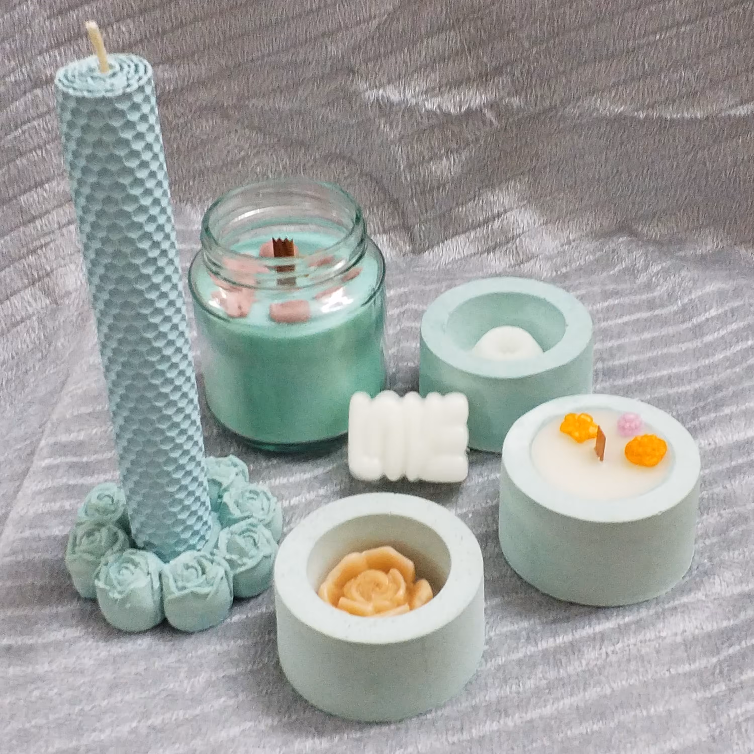 شمع دست ساز ست سبز