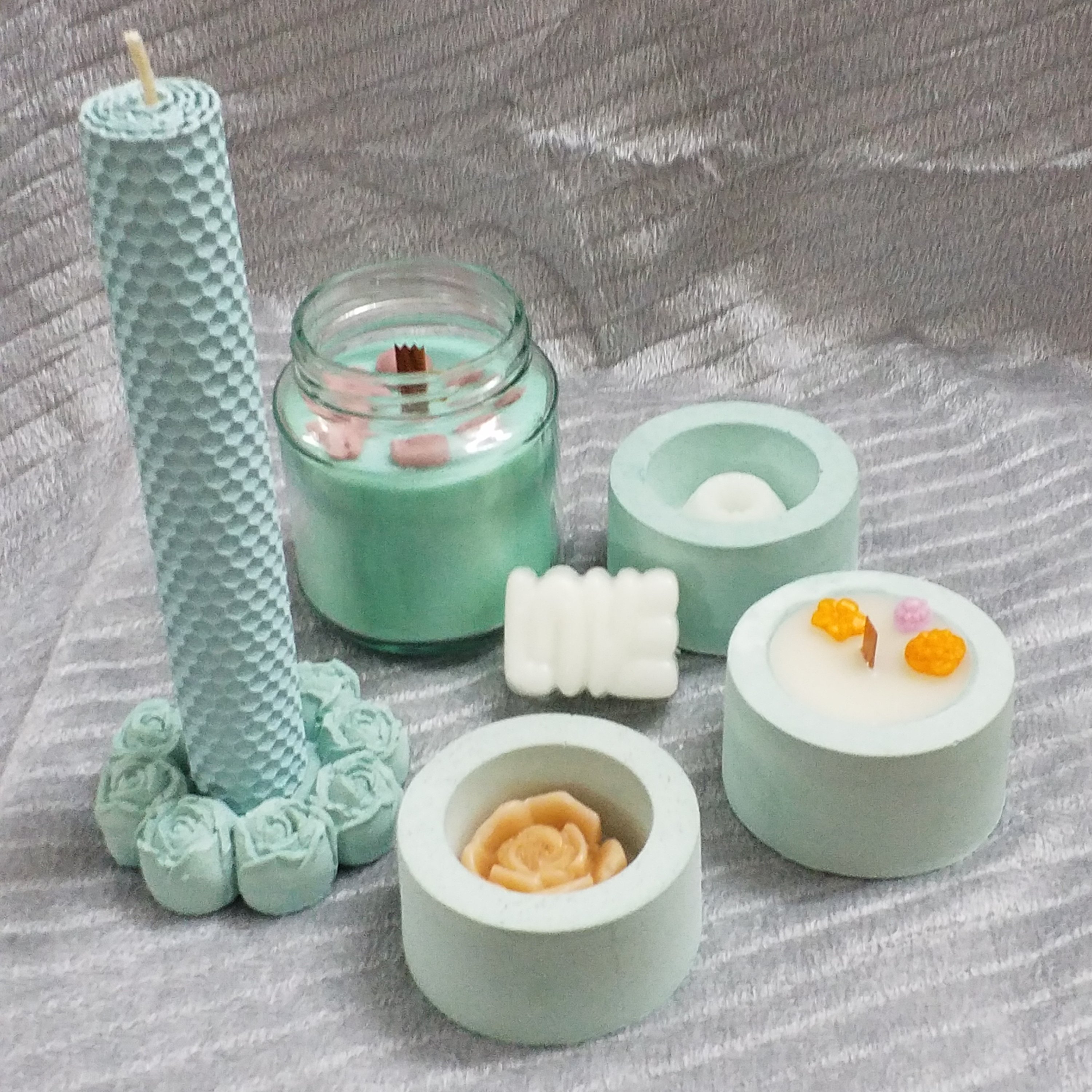 شمع دست ساز ست سبز