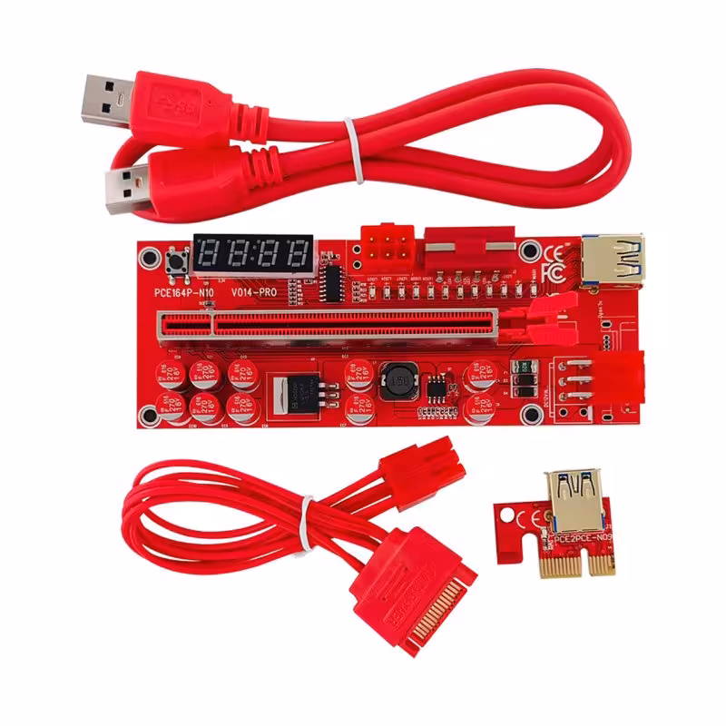 رایزر کارت گرافیک تبدیل PCI EXPRESS X1 به X16 مدل 10 خازن V014-PRO