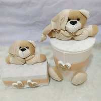 سطل و جادستمال طرح فیل نانان کاور ها مخمل کش دوزی شده