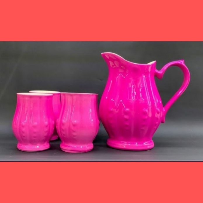 پارچ و لیوان سرامیک رنگی