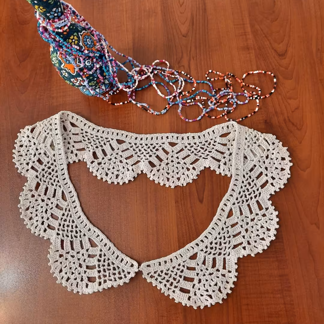 یقه قلاب بافی دستبافت