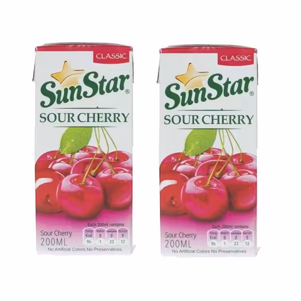 نوشیدنی آلبالو سان استار - 0.2 لیتر بسته 2 عددی