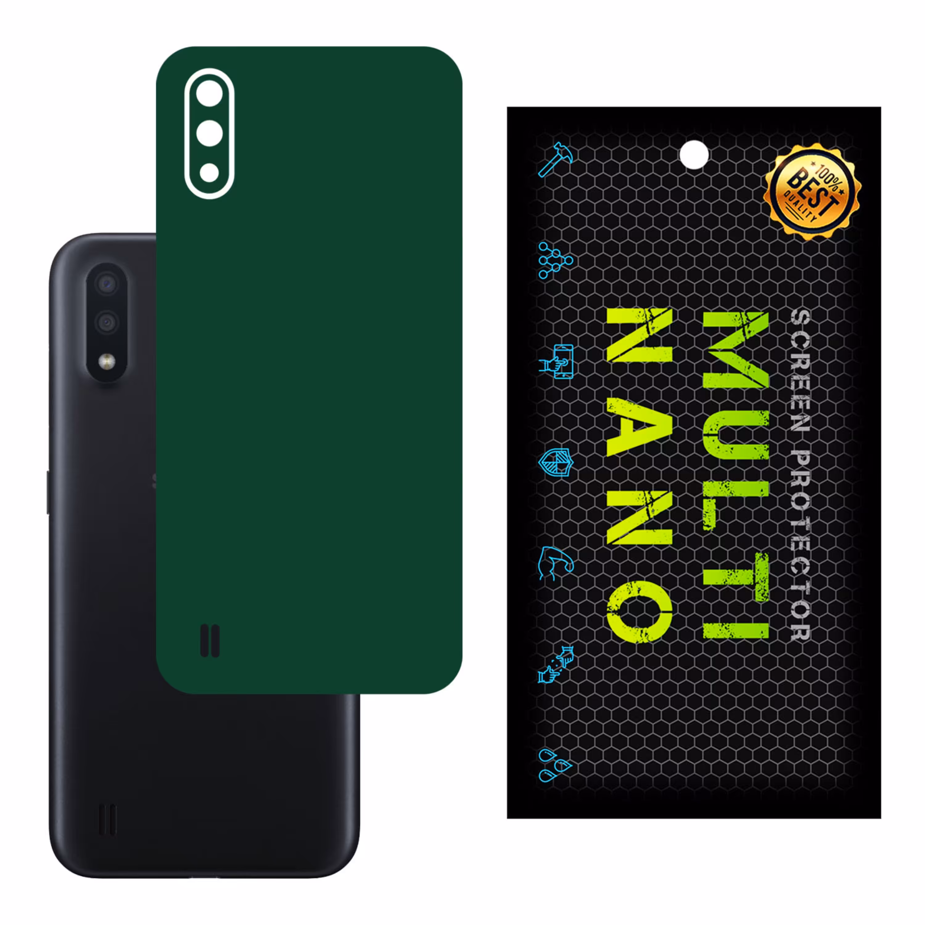 برچسب پوششی MultiNano مدل X-F1M-Green برای پشت موبایل سامسونگ A01