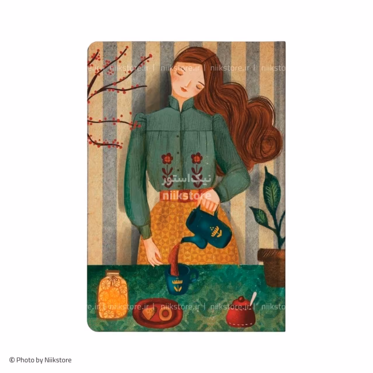 دفتر رحلی 120 برگ دوختی جلد سخت خط‌دار مسترنوت کد 557