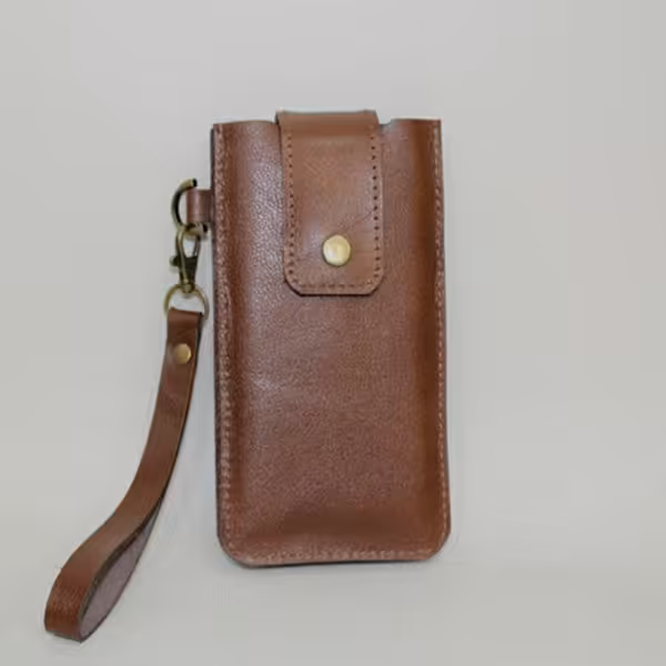 کیف جاموبایلی چرم طبیعی دست دوز