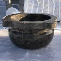 کاسه حمام ترکی مشکی مدل مونیکا سنگ طبیعی مرمریت ابعاد 45 ارتفاع 23 (پس کرایه)