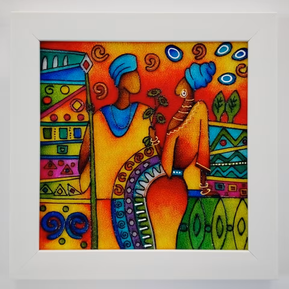 تابلو ویترای مدرن آفریقایی