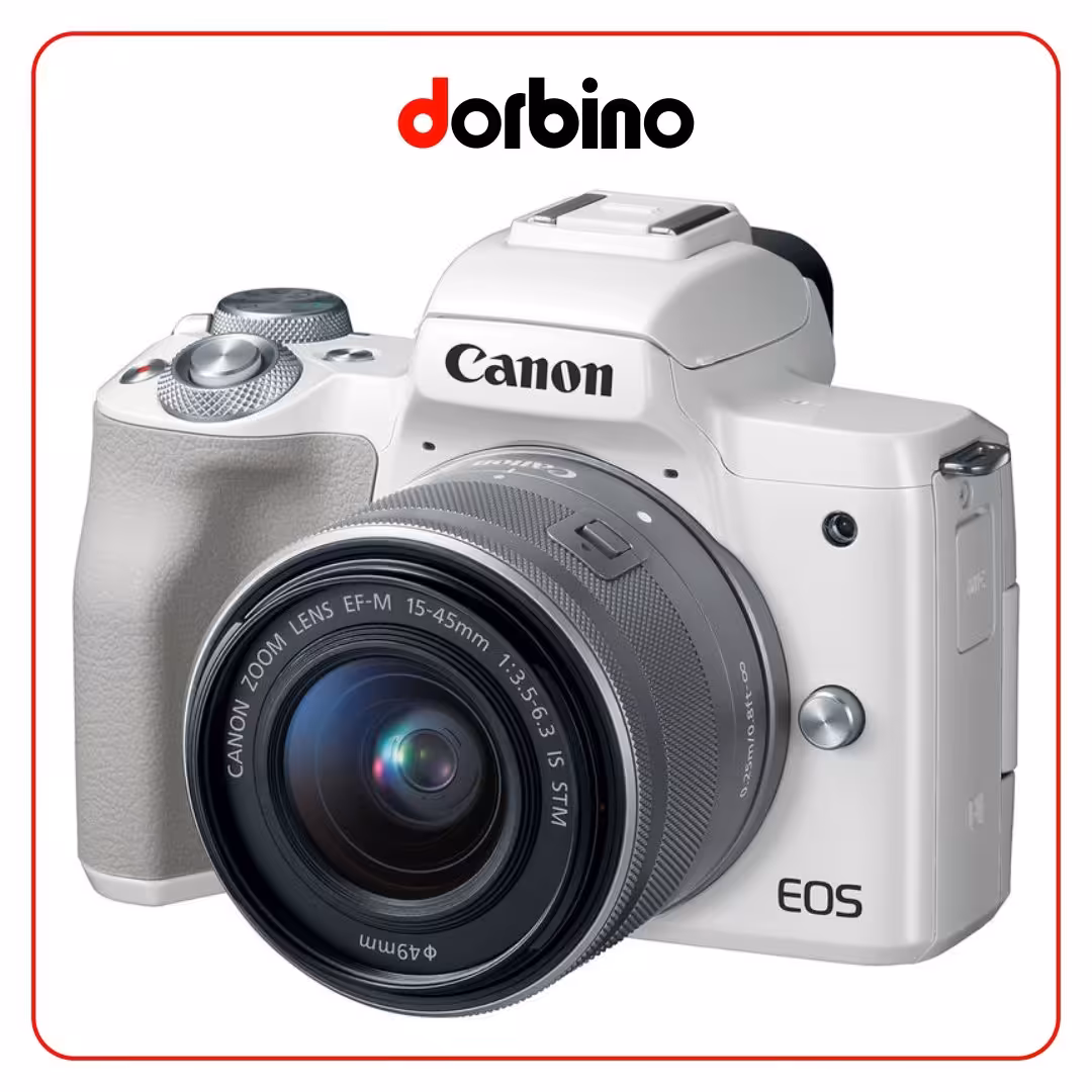 دوربین عکاسی کانن Canon EOS M50 Mark II Mirrorless Camera with 15-45mm Lens (White) - فروشگاه دوربین دوربینو