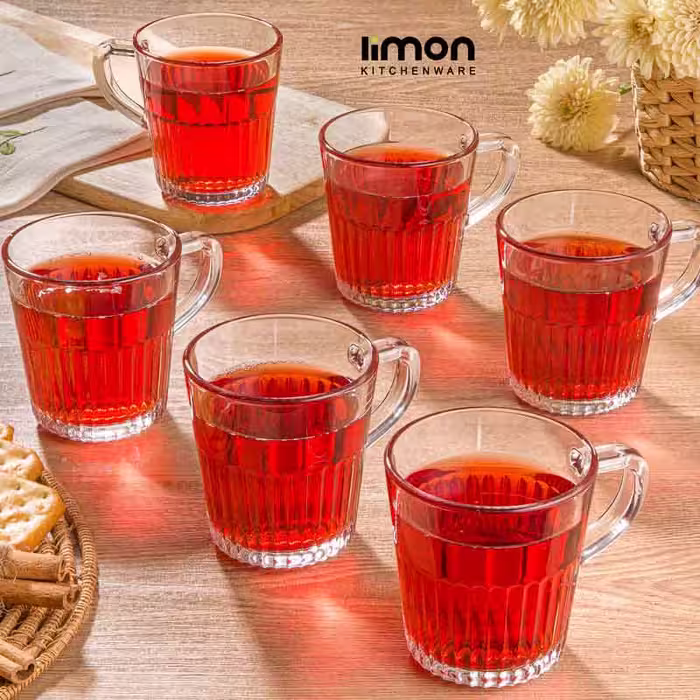 لیوان دسته دار شیاردار لیمون 2281