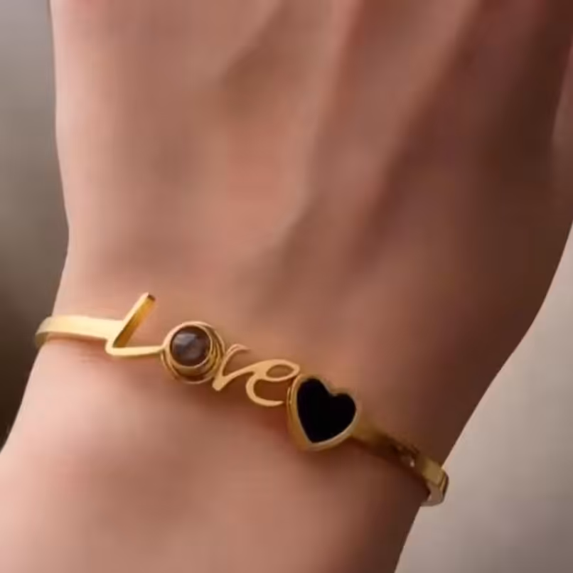 دستبند النگویی تلسکوپی لاو( عشق) مناسب ولنتاین