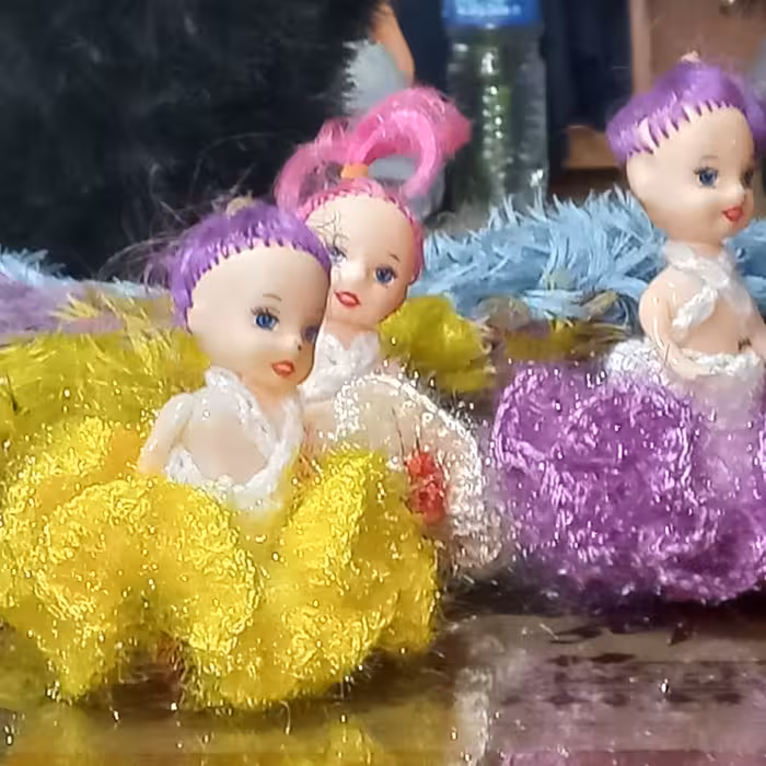 عروسک کوچک دکوری دست بافت