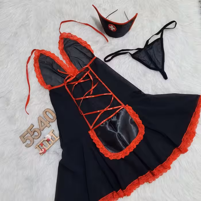 کاستوم پرستاری سایز بزرگ فری سایز 38 تا 50  موجود رنگ مطابق عکس 3 تکه با شورت و کلاه