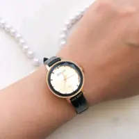 ساعت دخترانه بولون بند چرم مشکی