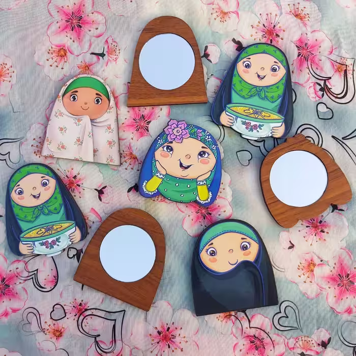 آینه چوبی دخترانه حجاب زیبا