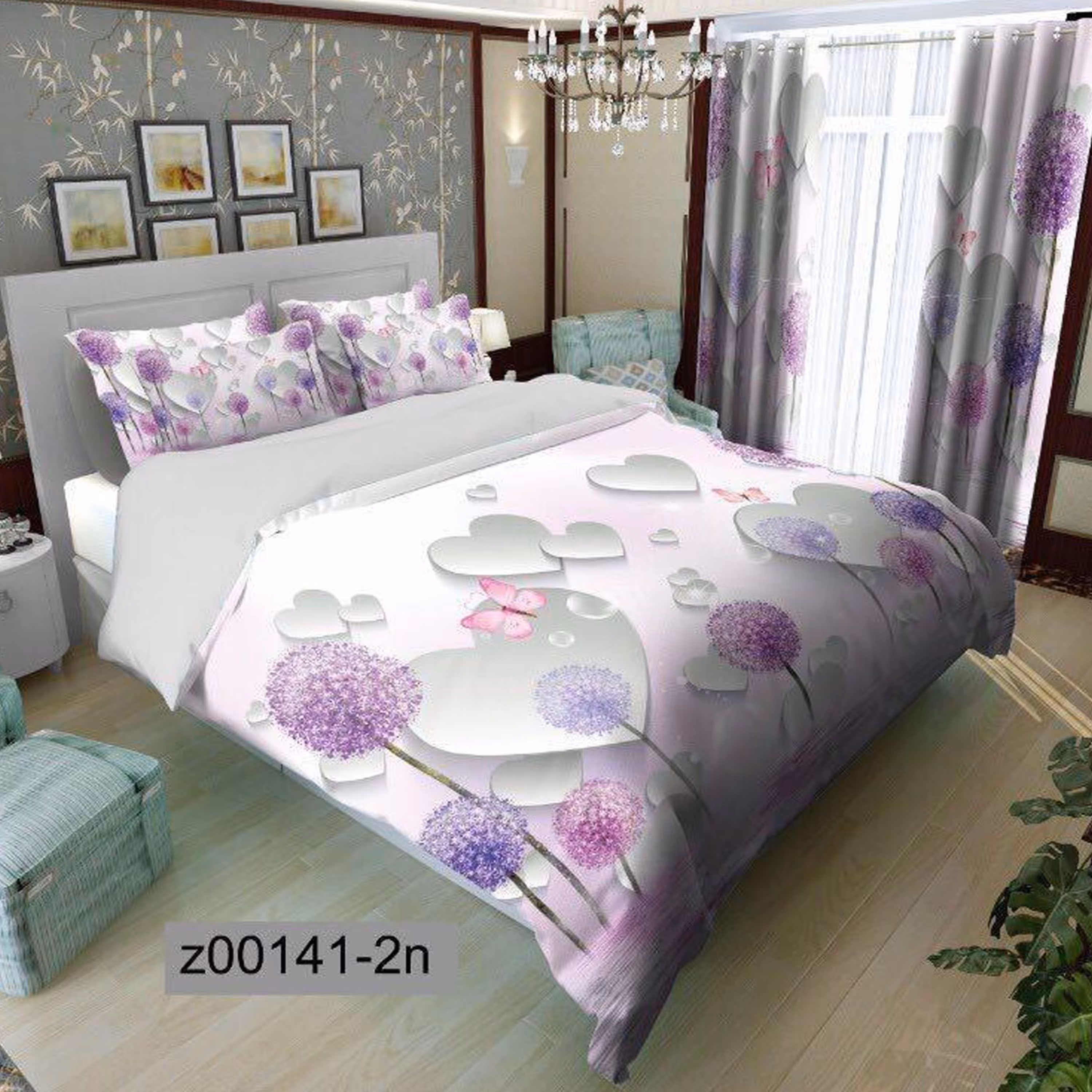 سرویس روتختی 2 نفره تنسل چاپی برندترک لند(Turk Land) z 141