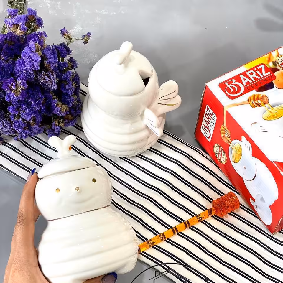 عسل خوری سرامیکی طرح زنبور 